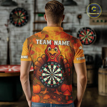 Load image into Gallery viewer, Custom Funny Turkey Dartboard Dart Polo Shirt For Men Autumn Thanksgiving Dart Jersey NYN1457