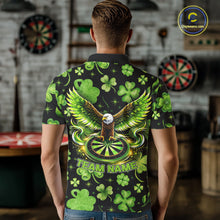 Load image into Gallery viewer, Funny Eagle Dartboard Shamrock Men Darts Polo Shirt Custom St Patrick's Day Darts Team Jersey NYN2531
