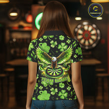 Load image into Gallery viewer, Funny Eagle Dartboard Shamrock Women Darts Polo Shirt Custom St Patrick's Day Darts Team Jersey NYN2531