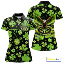 Load image into Gallery viewer, Funny Eagle Dartboard Shamrock Women Darts Polo Shirt Custom St Patrick's Day Darts Team Jersey NYN2531