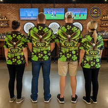 Load image into Gallery viewer, Funny Eagle Dartboard Shamrock Men Darts Polo Shirt Custom St Patrick's Day Darts Team Jersey NYN2531