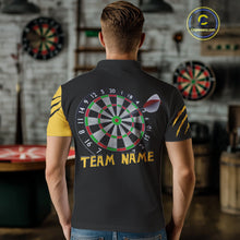 Load image into Gallery viewer, Men's Custom Darts Shirt - Yellow Panther With Dartboard &amp; Arrow | Personalized Name NYN0323