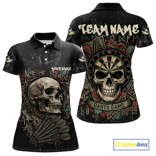 Graffiti Grunge Skull Darts Shirt For Women Custom Name & Team Skull Dart Outfits Jerseys NYN3115
