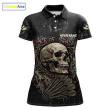 Load image into Gallery viewer, Graffiti Grunge Skull Darts Shirt For Women Custom Name &amp; Team Skull Dart Outfits Jerseys NYN3115