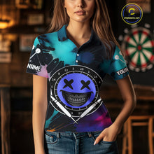 Load image into Gallery viewer, Smile Face Dartboard Custom Funny Colorful Women's Dart Polo Shirts, Dart Team Jerseys NYN0790