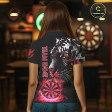 Load image into Gallery viewer, Red Horror Tiger Fire Flame Dartboard Custom Women Darts Polo League Shirts Dart Jerseys NYN2248