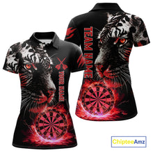 Load image into Gallery viewer, Red Horror Tiger Fire Flame Dartboard Custom Women Darts Polo League Shirts Dart Jerseys NYN2248
