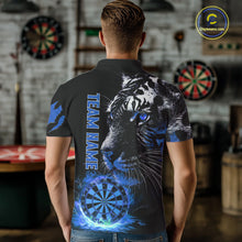 Load image into Gallery viewer, Blue Horror Tiger Fire Flame Dartboard Custom Men Darts Polo League Shirts Dart Jerseys NYN2249