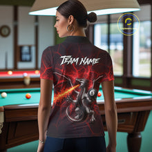 Load image into Gallery viewer, Custom Red Flaming Dragon 8 Ball Billiard Polo Shirts For Women, Dragon Billiard Tournament Team Shirt NYN3289