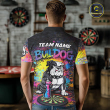 Load image into Gallery viewer, Custom Funny Bulldog Colorful Paint Men Darts Polo League Shirts Splash Dart Team Jerseys NYN2253