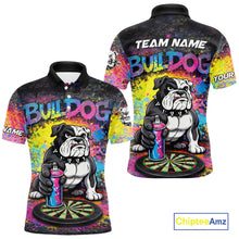 Load image into Gallery viewer, Custom Funny Bulldog Colorful Paint Men Darts Polo League Shirts Splash Dart Team Jerseys NYN2253