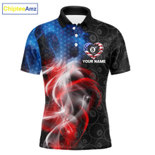 Load image into Gallery viewer, Heart US Flag Pool 8 Ball Men's Billiard Shirt Custom Couple Patriotic Billiard Attire NYN2549