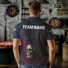 Load image into Gallery viewer, Dark Crow And Skull Dart Team Shirt For Men - Name Personalization Darts Jersey NYN0347
