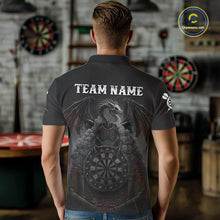 Load image into Gallery viewer, Skeleton Dragon Grey Smokes Cracked Darts League Shirt Custom Dragon Men Darts Jersey NYN2039