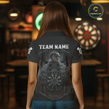 Load image into Gallery viewer, Skeleton Dragon Grey Smokes Cracked Darts League Shirt Custom Dragon Women Darts Jersey NYN2039