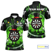 Load image into Gallery viewer, Custom Green Patrick Day Funny Dartboard Men Polo Dart Jerseys Shamrock Dart Gifts NYN2045