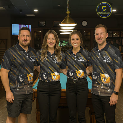 Custom Boxing 8 Ball & 9 Ball Billiard Shirt For Men Funny Pool Billiard Team Jersey | Yellow NYN3883