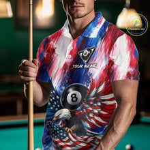 Load image into Gallery viewer, Patriotic Eagle Pool 8 Ball &amp; 9 Ball Men Billiard Shirt Custom US Flag Paint Billiard Team Attire NYN2559