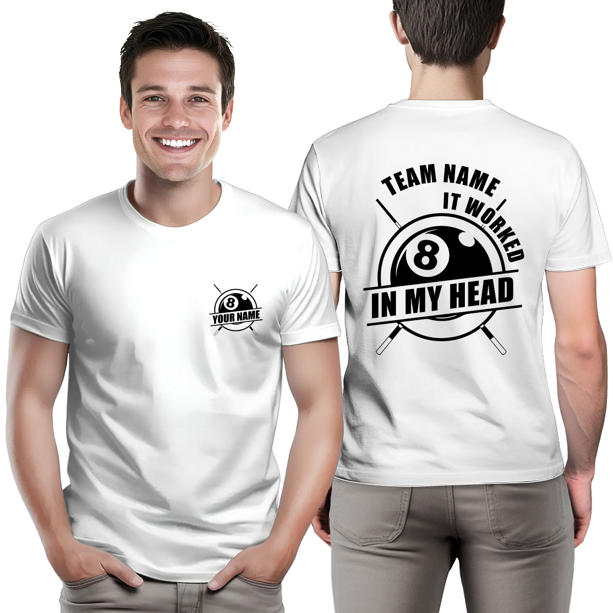 It Worked In My Head 8 Ball T-Shirts Custom Billiard Shirts For Pool Team Player, Billiard Clothing TDM3929