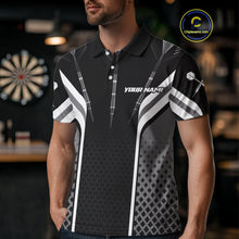 Load image into Gallery viewer, Black Darts Arrow Hit The Bullseye Darts Shirt For Men - Custom Team &amp; Player Name NYN0361