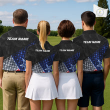 Load image into Gallery viewer, Mens Lightning Texas Flag Golf Polo Shirts Custom Black Golf Ball America Golf Shirt NYN3329