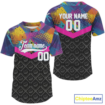 Custom Colorful Graffiti Baseball Ball Shirt For Men Outfits Baseball Team Jerseys NYN1511