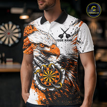 Load image into Gallery viewer, Custom Orange Grunge Eagle Scratch Dartboard Men Darts Polo Shirts Dart Team Jerseys NYN2271