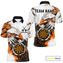 Load image into Gallery viewer, Custom Orange Grunge Eagle Scratch Dartboard Men Darts Polo Shirts Dart Team Jerseys NYN2271