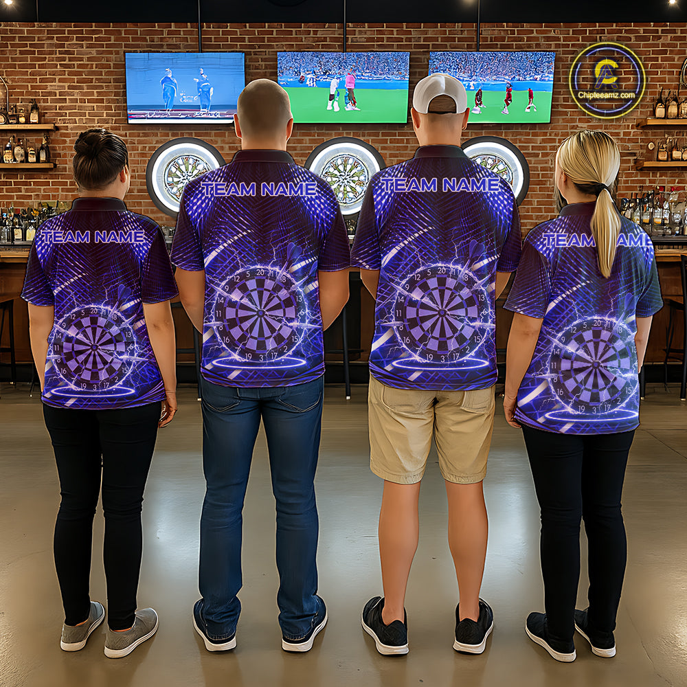 Black And Blue Stripes Light Dartboard Custom Darts Quarter-Zip Shirts Men Dart Team Jerseys NYN2277
