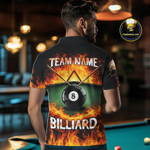 Load image into Gallery viewer, Fire Flame Pool 8 Ball Skull Billiard Shirts For Men Custom Billiard League Jerseys | Red NYN2286