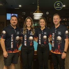Load image into Gallery viewer, Fire Flame Pool 8 Ball Skull Billiard Shirts For Men Custom Billiard League Jerseys | Red NYN2286