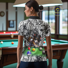 Load image into Gallery viewer, Custom Funny Pooler Cat 8 Ball Pool Billiard Shirt For Women Polo &amp; 1/4 Zip, Billiard Team Jerseys NYN3160