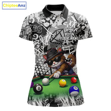 Load image into Gallery viewer, Custom Funny Pooler Cat 8 Ball Pool Billiard Shirt For Women Polo &amp; 1/4 Zip, Billiard Team Jerseys NYN3160