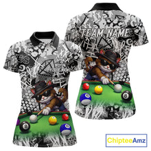 Load image into Gallery viewer, Custom Funny Pooler Cat 8 Ball Pool Billiard Shirt For Women Polo &amp; 1/4 Zip, Billiard Team Jerseys NYN3160