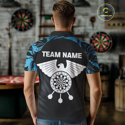 Blue Splash Color Eagle Dartboard Darts Shirt For Women - Custom Team & Player Name NYN0379