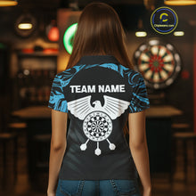 Load image into Gallery viewer, Blue Splash Color Eagle Dartboard Darts Shirt For Men - Custom Team &amp; Player Name NYN0379