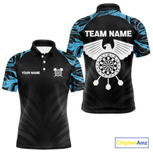 Load image into Gallery viewer, Blue Splash Color Eagle Dartboard Darts Shirt For Women - Custom Team &amp; Player Name NYN0379
