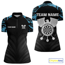 Load image into Gallery viewer, Blue Splash Color Eagle Dartboard Darts Shirt For Men - Custom Team &amp; Player Name NYN0379
