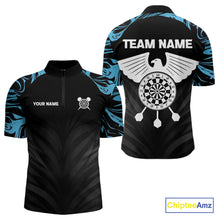Load image into Gallery viewer, Blue Splash Color Eagle Dartboard Darts Shirt For Women - Custom Team &amp; Player Name NYN0379