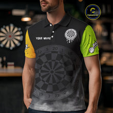 Load image into Gallery viewer, Lime Leaves Skull &amp; Dartboard, Colorful Darts Shirt For Men - Customizable Name NYN0385