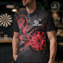 Load image into Gallery viewer, Lightning Red Ribbon Dartboard Custom Lightning Dartboard Darts Polo Shirt For Men NYN1805