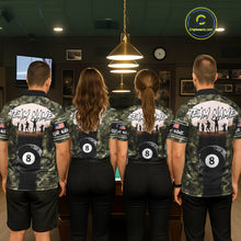 Load image into Gallery viewer, US Flag Skull Patriotic Billiard Shirts For Men Custom Camouflage 8 Ball Billiard Jerseys NYN2292