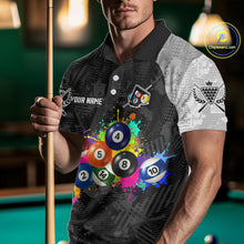 Load image into Gallery viewer, Personalized Colorful Splatter Billiard Balls Shirt For Men Pool Ball 8 Billiard Jersey NYN2311