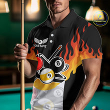 Load image into Gallery viewer, Flaming 8 Ball &amp; 9 Ball Billiard Jerseys For Men Custom Pool Cue Billiards Team Jersey NYN2320