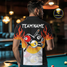 Load image into Gallery viewer, Flaming 8 Ball &amp; 9 Ball Billiard Jerseys For Men Custom Pool Cue Billiards Team Jersey NYN2320