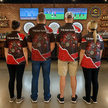 Load image into Gallery viewer, Black &amp; Red Splatter Rhino Men Darts Polo Shirt Custom Funny Team Dart League Jerseys NYN2067