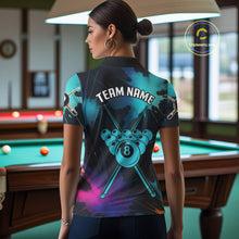 Load image into Gallery viewer, Grunge Splatter Teal Ball 8 Billiard Shirts For Women Personalized Billiard Attire Gifts NYN2327
