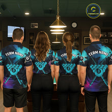 Load image into Gallery viewer, Grunge Splatter Teal Ball 8 Billiard Shirts For Men Personalized Billiard Attire Gifts NYN2327