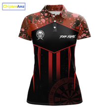 Load image into Gallery viewer, Crown Skull Splatter Paint Dartboard Darts Shirt For Women Custom Red Splatter Dart Team Jerseys NYN3166