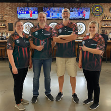 Load image into Gallery viewer, Crown Skull Splatter Paint Dartboard Darts Shirt For Women Custom Red Splatter Dart Team Jerseys NYN3166